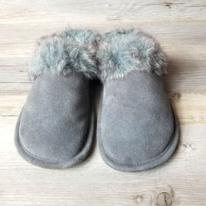 Daniel Green Suede Upper Faux Fur Lined Indoor/Outdoor Slippers